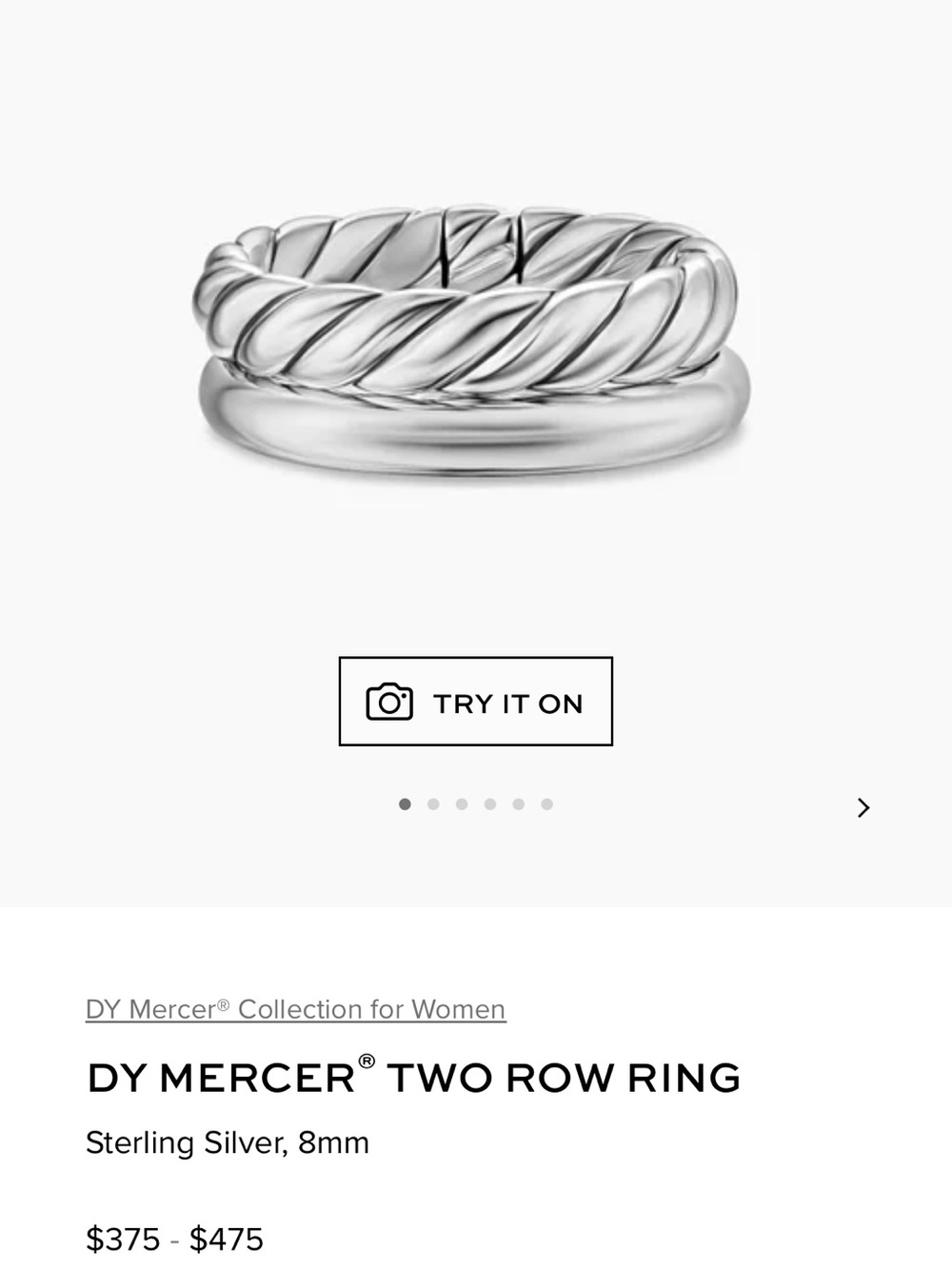 David Yurman stacking rings sterling silver